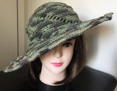 Hand Crocheted COTTON Women's Sun Hat 
