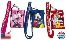 3 X Disney Mickey Minnie and Friends Lanyard with ID Badge Holder Wallet Coin