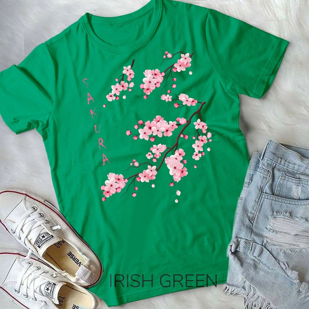 Vintage Sakura Cherry Blossom Japanese Graphical Art Unisex Vintage Sakura Cherry Blossom Japanese Graphical Art Unisex