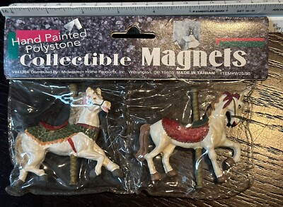 Carousel Horse Refrigerator Magnets NIP set of 2 Midwestern homes B15