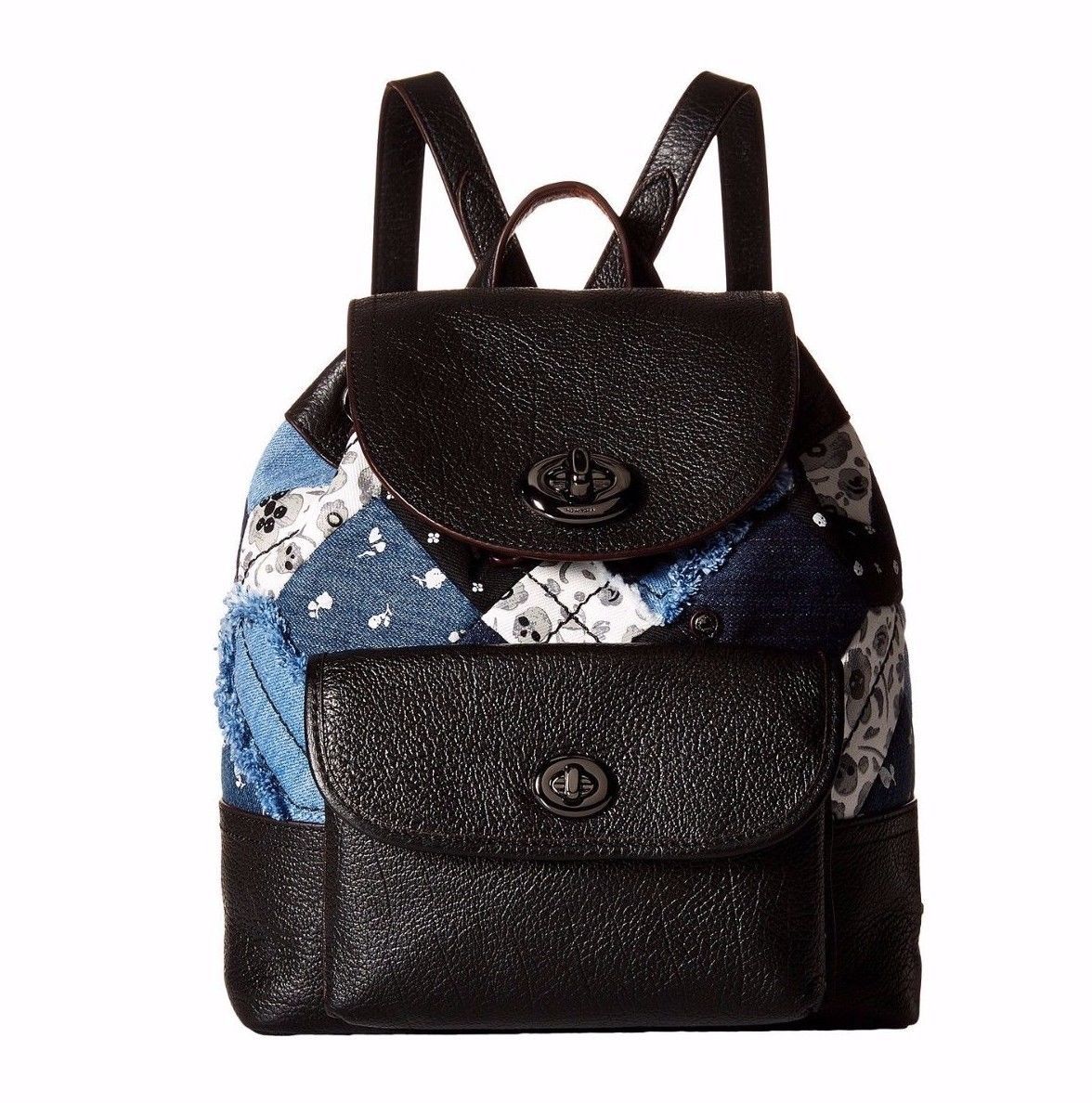 Coach Patchwork Turnlock Rucksack Backpack 37743 Canyon 