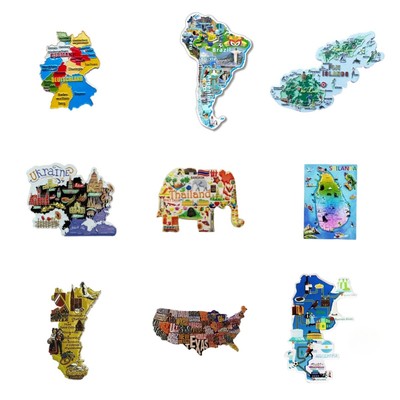 Travel plan - Europe/America/Europe/Asia/Oceania Fridge Magnets National Map