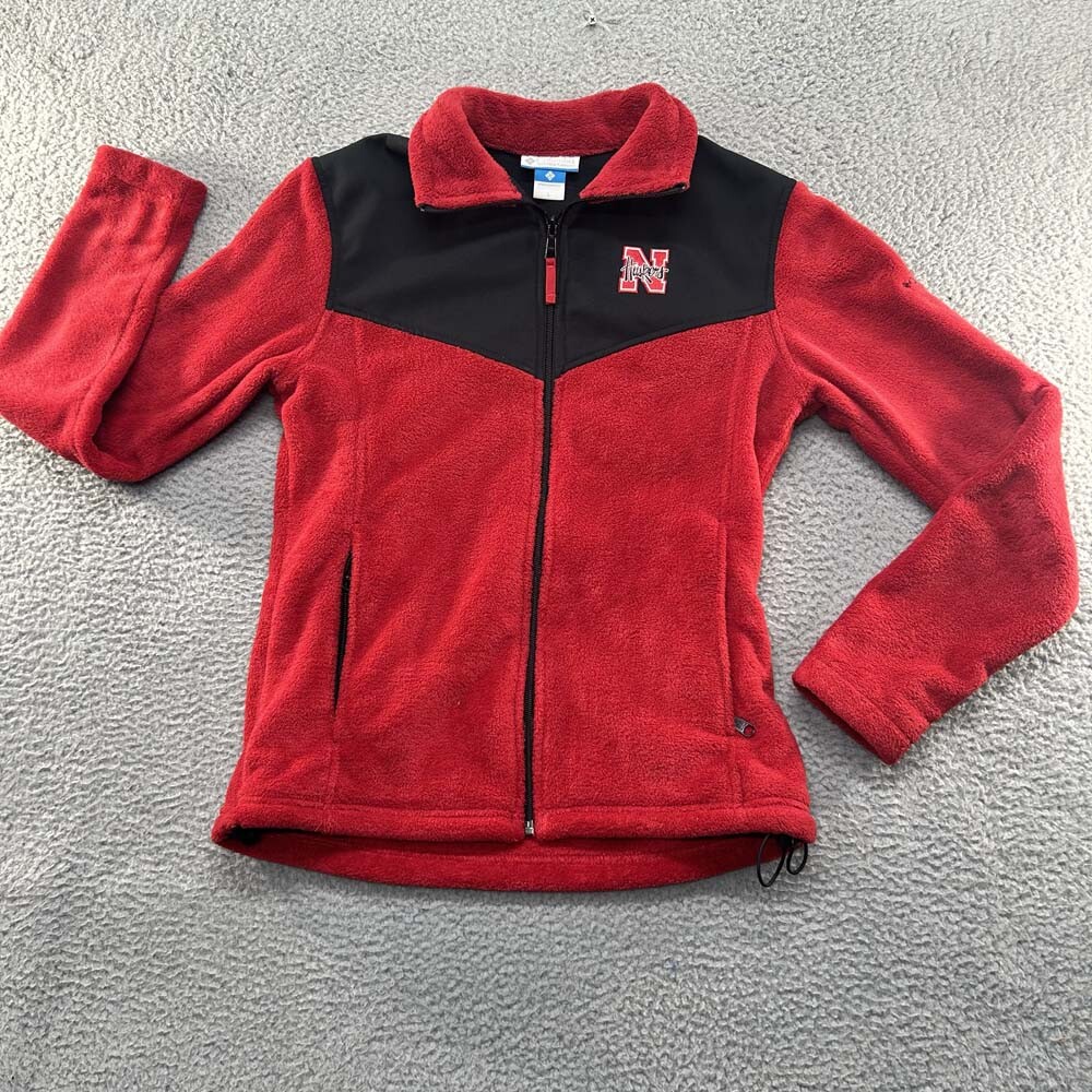 Nebraska Cornhuskers Jacket Women Large Fleece Colorblock NCAA Team Support War