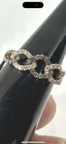 LeVian 14k Honey Gold Chocolate & White 0.36 CT Diamond Size 7 Ring NWT NIP Tag - Picture 14 of 17