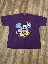 Vintage 90s Mickey Mouse Florida Tee XL Purple 'Smile If You Like Mickey' Disney