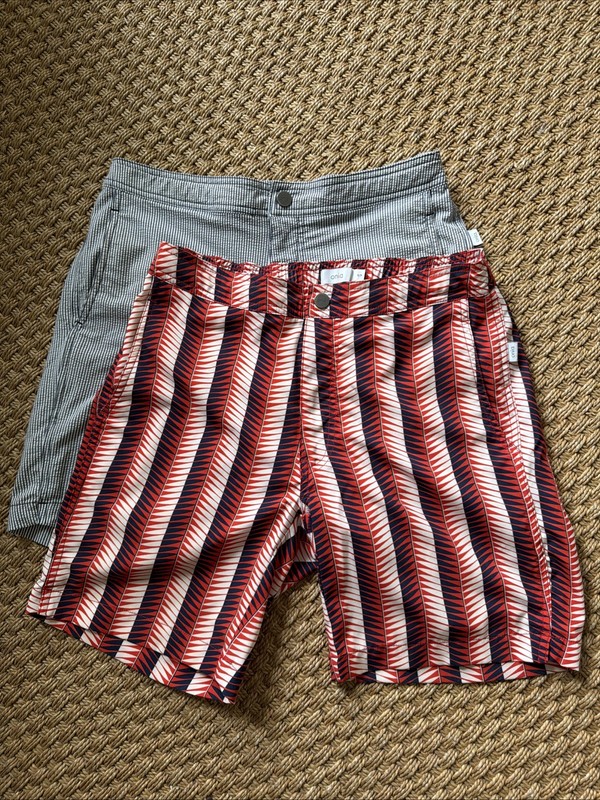 Onia The Calder Swim Trunk Shorts Mens Lined Drawstring Suit Small Lot Of 2