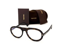Tom Ford FT5756 052 Havana / Blue Block Clear Lens 53mm Eyeglasses TF5756
