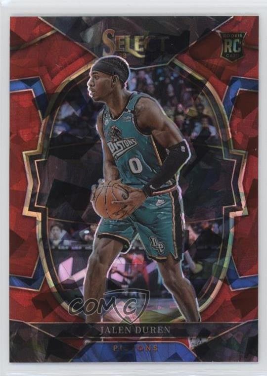 2022-23 Panini Select Concourse Red Cracked Ice Prizm Jalen Duren #98 Rookie RC