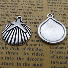 Clearance 30PCS, Antique Silver Seashell and Starfish Charms, SEA SHELL JHS364