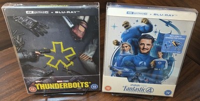 Thunderbolts + Fantastic Four 4K Steelbooks(U.K Import)NEW-w/PROTECTIVE SLEEVES!