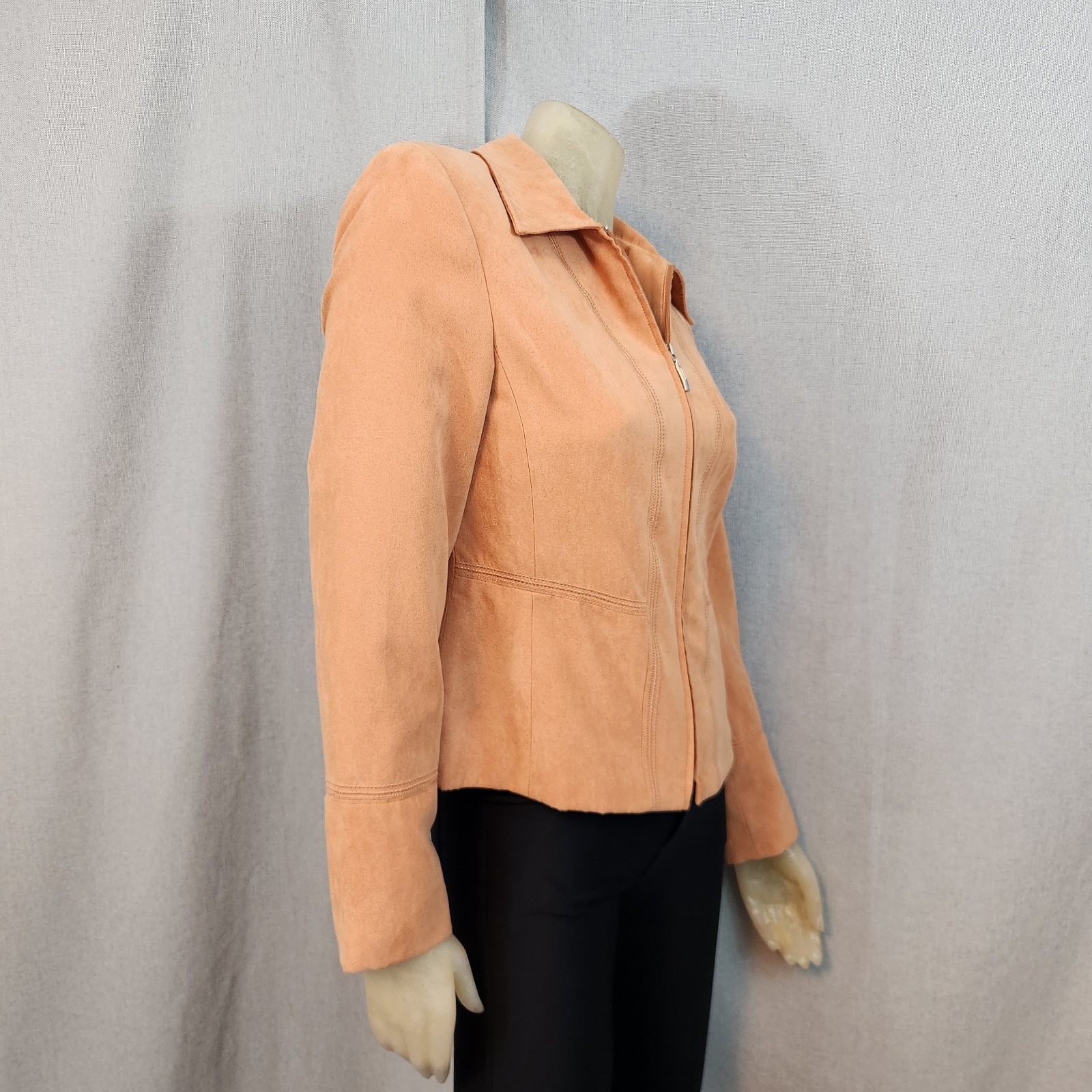 Conrad C Solid Orange Full Front Zip Long Slv Jac… - image 4