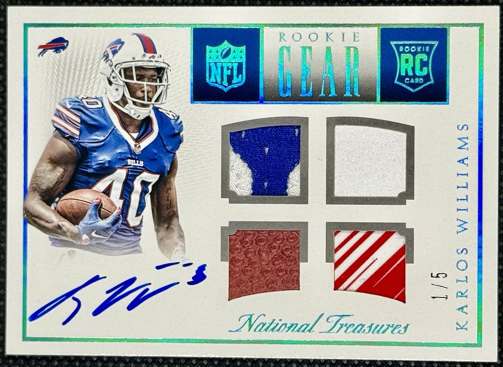 Karlos Williams Panini National Treasures Rookie Material Signature Rps #KA Base