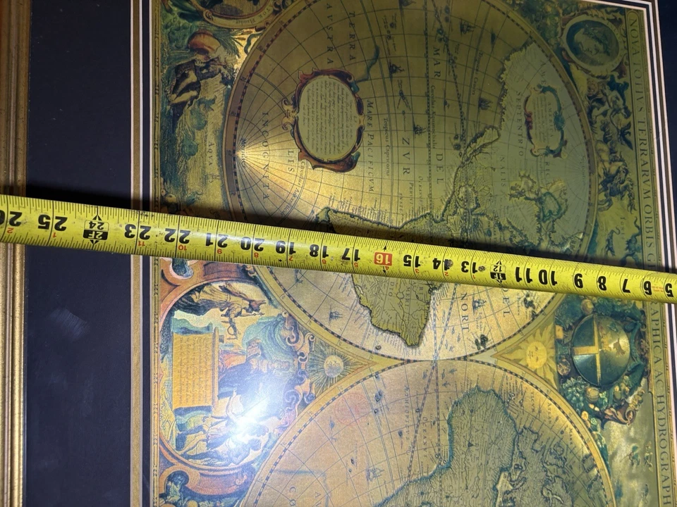 Framed Nova Totius Terrarum Orbis Geographica ac Hydrographica Tabula 26 X 35 - Image 2 of 4