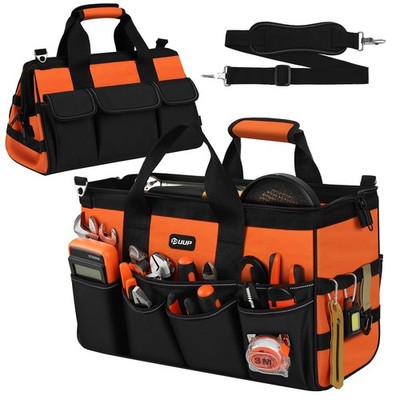 Heavy Duty Tool Bag 18-Inch, 16-Pocket Portable Soft Tool Box Organizer Stora...