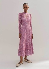 Me+Em Dress 2 Tone Lace Lilac Size UK 14 Wedding races Occasion Midi Long