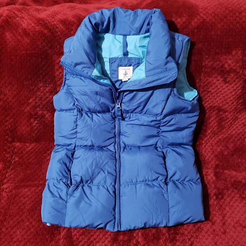 Lands' End Kids Unisex Puffy Vest Sz SM 7-8 Blue 2 Tone Very Good Preowned - Picture 1 of 4