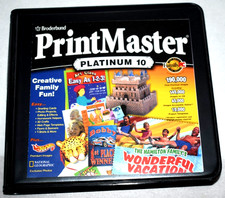 Broderbund PrintMaster Platinum 10 9 CDs for Windows 95/98/2000 F-1 