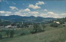 Mohawk Trail,Valley View,Church Steeple,Mountains,MA Tichnor 1957 Turner Falls L