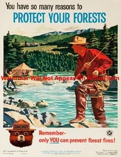 Smokey The Bear Fire Prevention Poster 1962 Photographic Print 8.5x11"
