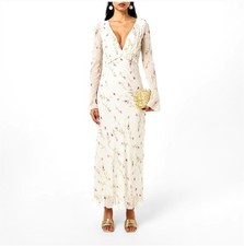 Love Shack Fancy Cream Azalea Floral Dalila Maxi Dress US 2