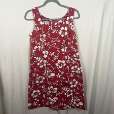 Vintage Hilo Hattie Hawaiian Original Dress Red Floral Made in Hawaii A Line 10