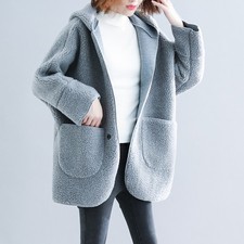 Fashion Womens Oversize Faux Fur Hoodie Outwear Loose Winter Warm Jacket Coat