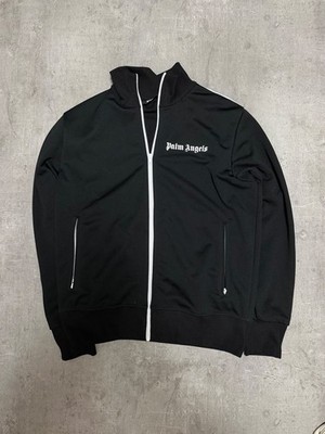 Palm Angels Herren Trainingsjacke Schwarz/Weiß Reißverschluss Logo Gr. L