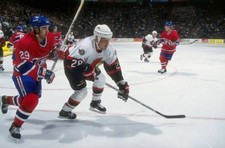 Left wing Denny Lambert Ottawa Senators and Brett Clark Montreal C- Old Photo