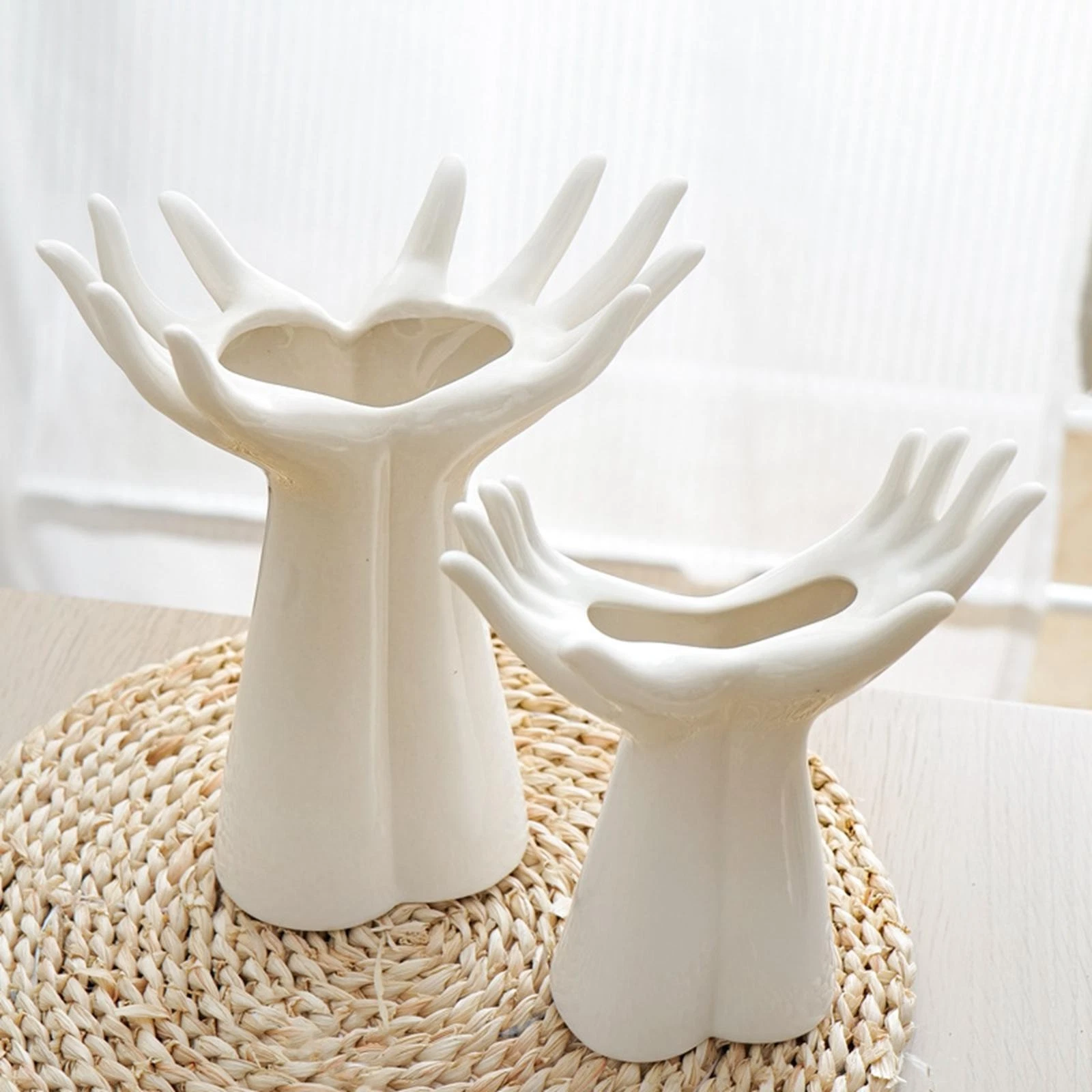 Hand Bud Flower Vase Unique Vase for Flowers Flower Arrangement Collectible