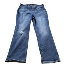 NYDJ Jeans Womens 14W Marilyn Straight Dark Wash Denim