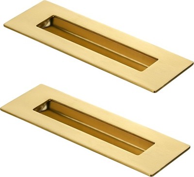 150mm Recessed Door Pull Sliding Closet Handle 2 Pack Flush Mount Cup Nickel