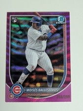 Moises Ballesteros 2025 Bowman Chrome Fuchsia Wave Refractor RC /299 Cubs