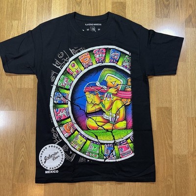 Neon Puff Print T Shirt Sz M Tee Colorful Aztec Mexico Magic Players