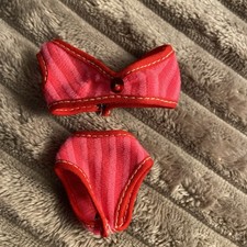 Vintage 1970 For Maddie Mod Doll Mego Corp Hot Pink Striped Swimsuit Outfit