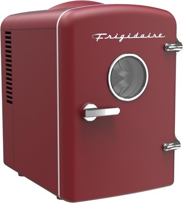 Retro Mini Fridge 4L Portable Personal Cooler ACDC for Home Office Dorm Use, Red