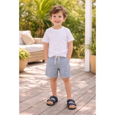 Lucky Brand Blanc Kids Sandals Navy Blue  Suede Double Buckle Slides US 1