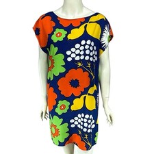 Marimekko Target Dress Womens Small Floral Retro Boho 60s Shift Bright Pullover