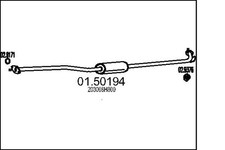 MTS Mittelschalldämpfer Schalldämpfer für Nissan X-Trail T30 01.50194