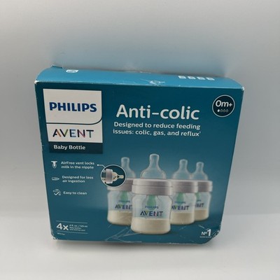 Philips Avent Anti-Colic  4 oz. Baby Bottles 4 Pack BPA Free Clear 0mo+