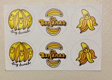 Vintage 1980s PAPER ART Scratch & Sniff Stickers GO BANANAS