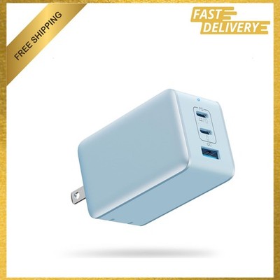 128W USB C Wall Charger, GaN III 3-Port Fast Charging Station, PD QC Laptop