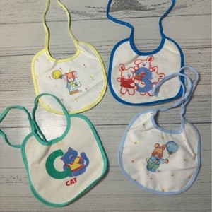 Vintage Retro 1980's baby feeding bibs with tie strings bears
