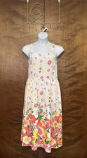 Mister Zimi Sleeveless "Sophie" Midi Dress Womens 12 White Floral Print Wedding