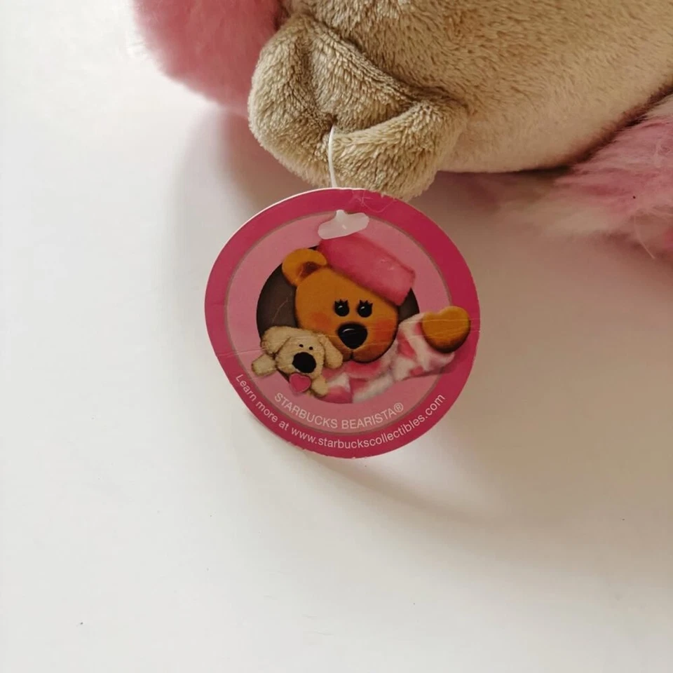 Starbucks Bearista 2006 Pink Fur Coat Plush - Rare Find! - Image 3 of 4