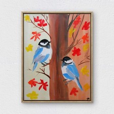 RiverRunArt 12x16 Colorful Modern Art Acrylic Painting On Canvas