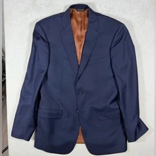 Jos. A. Bank Joseph Slim Fit 39R 100 Wool Classic 2 Button Blazer Navy 2 Vent