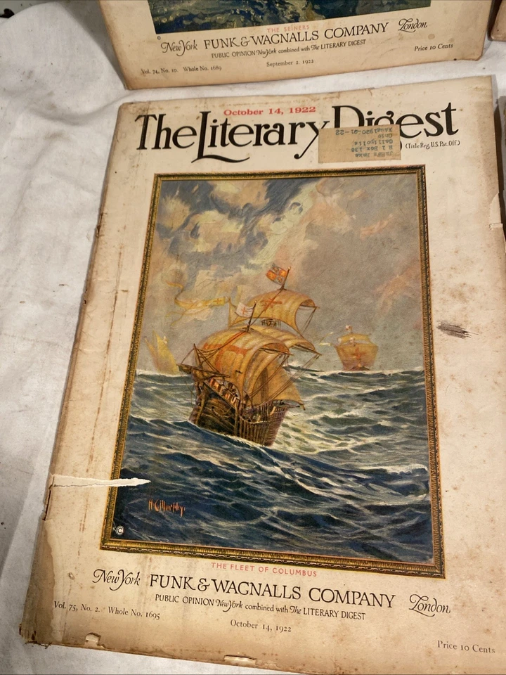 1922 Literary Digest Lot Of 4 Public Opinion Funk Wagnalls September October - Image 2 of 4