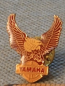 Vintage Yamaha Motorcycle Eagle Enamel Lapel Hat Pin:  1 x .5 Inch