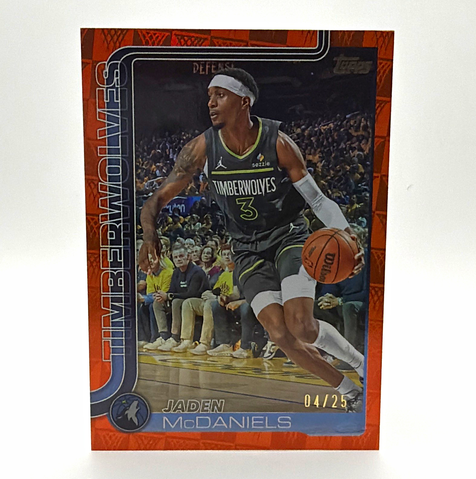 Topps 2025-26 Jaden McDaniels #248 Orange Diamante 04/25 Timberwolves SP