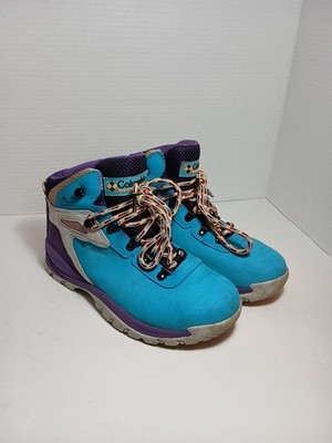 COLUMBIA WOMENS NEWTON RIDGE PLUS WATERPROOF AMPED HIKING BOOT 7.5 TEAL PURPLE 